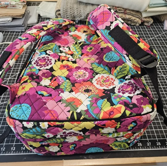 Multicolored Floral Lrg Vera Bradley Double Zip Backpack In Va Va Bloom Pattern - Picture 7 of 12